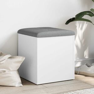vidaXL Banc de rangement Blanc 42x42x45 cm Bois d'ing&eacute;nierie