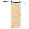 vidaXL Porte coulissante Naturel et noir 90 x 210 cm