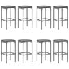 vidaXL Ensemble de bar de jardin 9 pcs avec coussins gris poly rotin