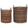 vidaXL Panier &agrave; Plantes avec stockage 2 pcs Marron Rotin Lacak