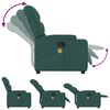 vidaXL Fauteuil de massage inclinable Vert fonc&eacute; Tissu