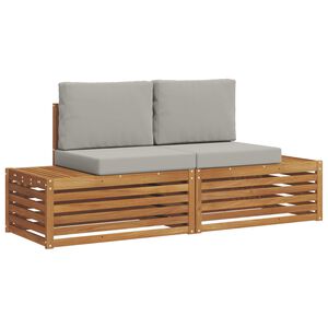 vidaXL Ensemble de canap&eacute;s d'ext&eacute;rieur 2 Pi&egrave;ce Gris Naturel et Clair