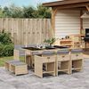 vidaXL Ensemble &agrave; manger de jardin et coussins 11 pcs m&eacute;lange beige
