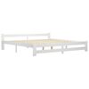 vidaXL Cadre de lit sans matelas blanc bois massif 200x200 cm