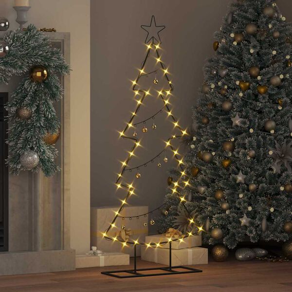 vidaXL Arbre de No&euml;l en m&eacute;tal avec support Noir 125 cm Acier
