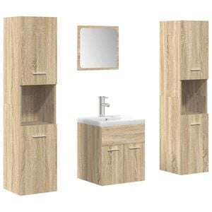 vidaXL Ensemble de meubles de salle de bain 5 pcs ch&ecirc;ne sonoma