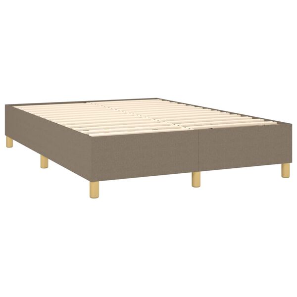 vidaXL Sommier &agrave; lattes de lit avec matelas Taupe 140x190 cm Tissu