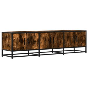 vidaXL Meuble TV ch&ecirc;ne fum&eacute; 150x35x41 cm bois d'ing&eacute;nierie et m&eacute;tal