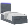vidaXL Cadre de lit ottoman et matelas gris foncé 90x200 cm velours