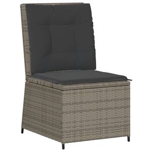 vidaXL Canap&eacute; inclinable de jardin avec coussins gris r&eacute;sine tress&eacute;e