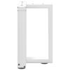 vidaXL Pieds de table basse en T, 2 pi&egrave;ces, blanc, 28 x 25 x (42-43) cm, acier