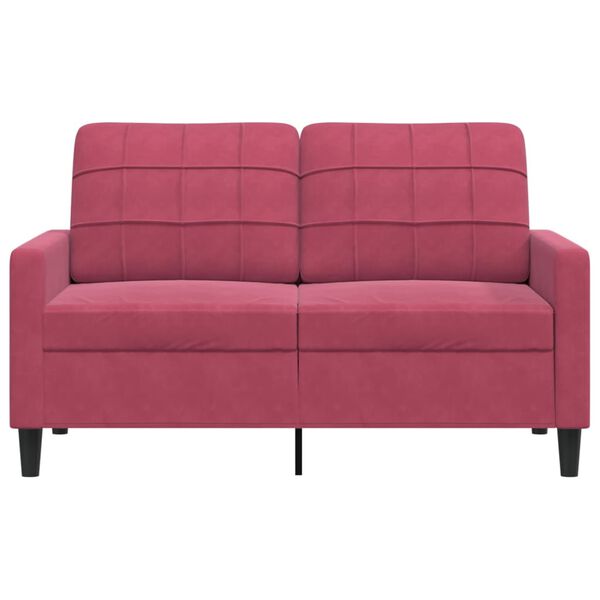 vidaXL Canapé à 2 places Rouge bordeaux 120 cm Velours
