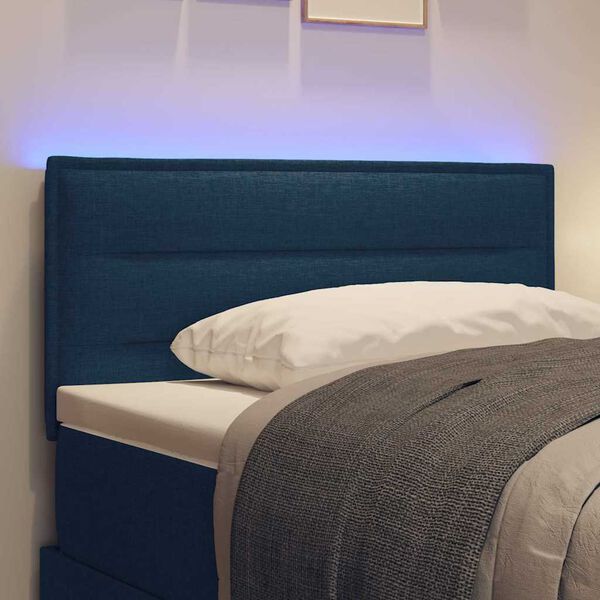 vidaXL T&ecirc;te de lit LED avec des lumi&egrave;res &agrave; LED Bleu 80 cm Polyester