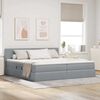 vidaXL Lit avec rangement et matelas Gris clair 200 x 200 cm