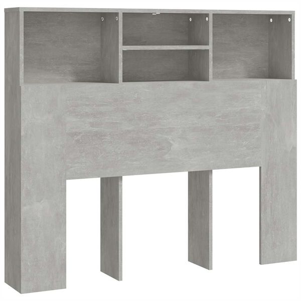 vidaXL Armoire de t&ecirc;te de lit Gris b&eacute;ton 120x19x103,5 cm