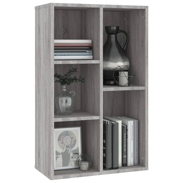 vidaXL Bibliothèque/Buffet sonoma gris 50x25x80 cm bois d'ingénierie