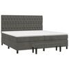 vidaXL Sommier &agrave; lattes de lit et matelas Gris fonc&eacute; 200x200cm Velours