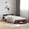 vidaXL Cadre de lit avec tiroir sans matelas ch&ecirc;ne marron 75x190 cm