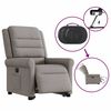 vidaXL Fauteuil inclinable &eacute;lectrique taupe tissu