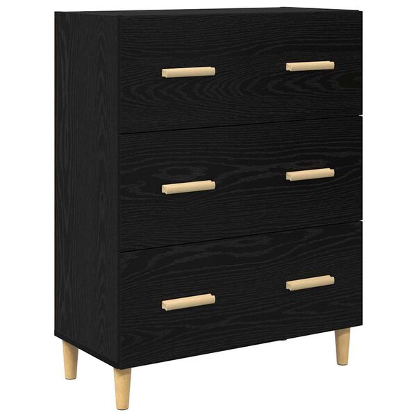 vidaXL Buffet Ch&ecirc;ne noir 69,5 x 34 x 90 cm Bois d'ing&eacute;nierie