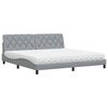 vidaXL Lit avec matelas gris clair 200x200 cm tissu