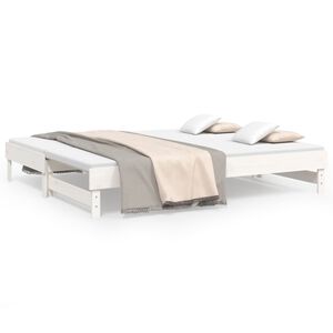 vidaXL Lit coulissant sans matelas blanc 2x(90x200) cm
