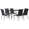 vidaXL Ensemble à manger de jardin 7 pcs noir textilène et acier