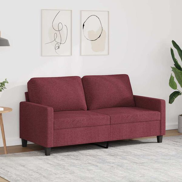 vidaXL Canap&eacute; &agrave; 2 places Rouge bordeaux 140 cm Tissu