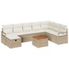 vidaXL Ensemble de canap&eacute; de jardin 9 pc Beige Poly rotin
