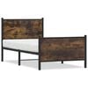 vidaXL Cadre de lit en m&eacute;tal sans matelas ch&ecirc;ne fum&eacute; 90x200 cm