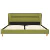 vidaXL Cadre de lit avec LED sans matelas vert tissu 135x190 cm