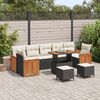 vidaXL Ensemble de canapé de jardin 10 pcs Noir et Crème