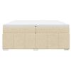 vidaXL Sommier &agrave; lattes de lit avec matelas Cr&egrave;me 200x200 cm Tissu