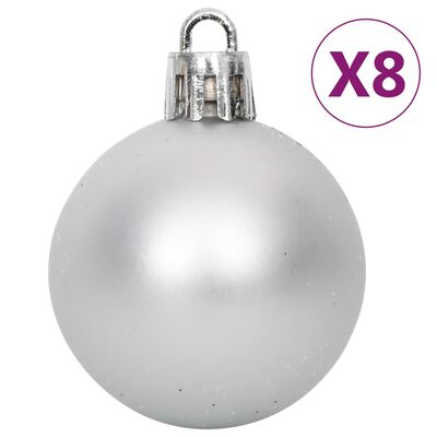 vidaXL Ensemble de boules de Noël 108 pcs Argenté et blanc
