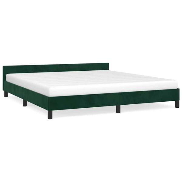 vidaXL Cadre de lit sans matelas vert foncé 180x200 cm velours