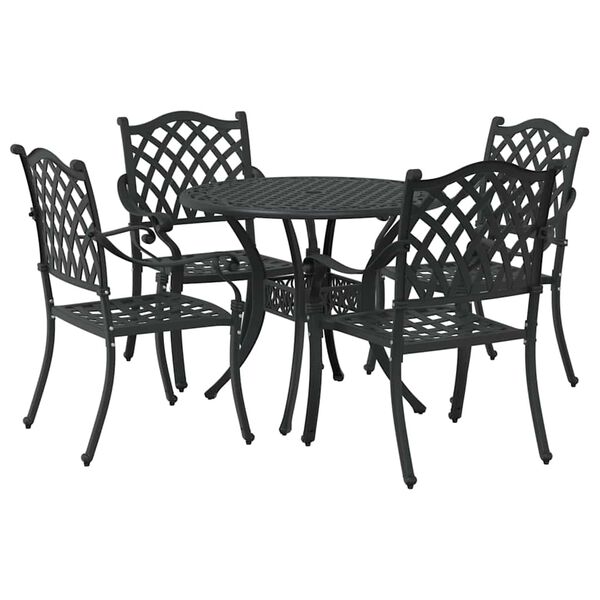 vidaXL Ensemble de salle &agrave; manger pour jardin 5 pcs Noir