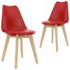 vidaXL Chaises à manger lot de 2 rouge plastique