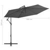 vidaXL Parasol de jardin en porte-à-faux et poteau en aluminium