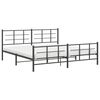 vidaXL Cadre de lit métal sans matelas avec pied de lit noir 183x213cm