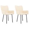 vidaXL Chaises &agrave; manger lot de 2 Cr&egrave;me Velours