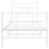 vidaXL Cadre de lit métal sans matelas avec pied de lit blanc 75x190cm
