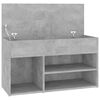 vidaXL Banc à chaussures Gris béton 80x30x45 cm Bois d'ingénierie