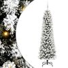 vidaXL Sapin de No&euml;l artificiel Blanc 210 cm PVC, m&eacute;tal et plastique