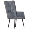 vidaXL Chaise &agrave; oreilles Gris Cuir v&eacute;ritable