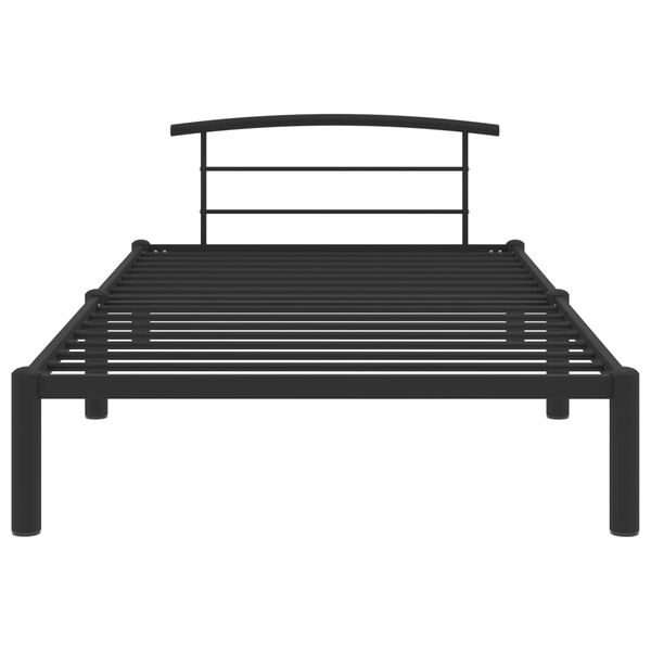 vidaXL Cadre de lit sans matelas noir m&eacute;tal 100x200 cm