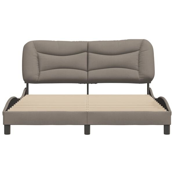 vidaXL Cadre de lit sans matelas Hvar taupe 160x200 cm tissu