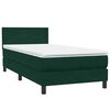 vidaXL Sommier &agrave; lattes de lit et matelas et LED vert fonc&eacute; 90x220 cm velours