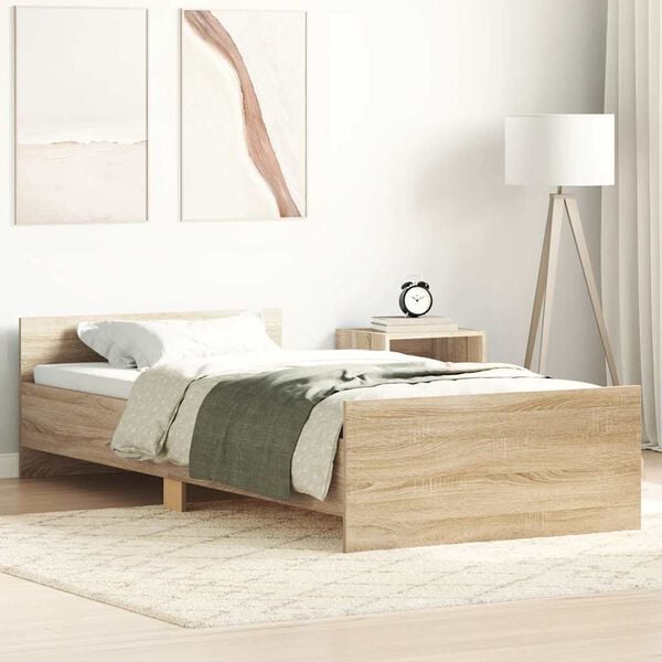 vidaXL Cadre de lit sans matelas ch&ecirc;ne sonoma 100x200 cm
