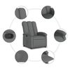 vidaXL Fauteuil inclinable en tissu gris foncé