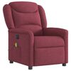 vidaXL Fauteuil de massage inclinable électrique Rouge bordeaux Tissu
